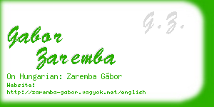 gabor zaremba business card